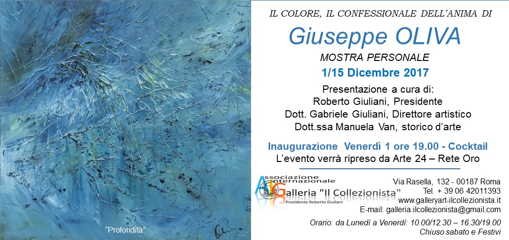 Mostra Personale di Giuseppe Oliva – 1/15 Dicembre 2017